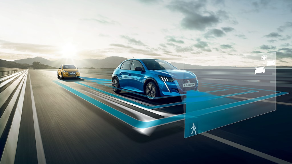 Safety aids emergency braking, active safety brake Peugeot